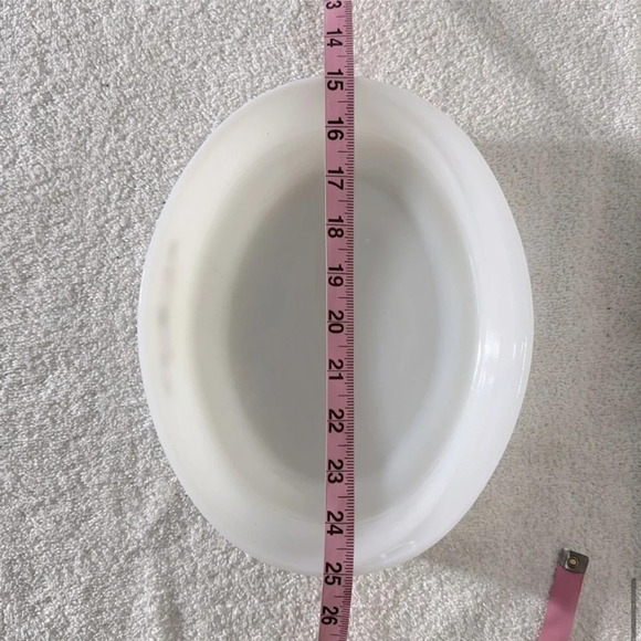 Vintage Dynaware Pyr-O-Rey Brown Daisy Shallow Oval Milk  Glass Casserole Dish - Picture 9 of 10